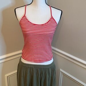 Striped Tank Top size Large red and white